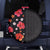 Hawaii Hibiscus and Plumeria Flowers Spare Tire Cover Tapa Tribal Pattern Half Style Colorful Mode