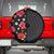 Hawaii Hibiscus and Plumeria Flowers Spare Tire Cover Tapa Tribal Pattern Half Style Colorful Mode