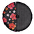 Hawaii Hibiscus and Plumeria Flowers Spare Tire Cover Tapa Tribal Pattern Half Style Colorful Mode