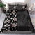 Hawaii Hibiscus and Plumeria Flowers Bedding Set Tapa Tribal Pattern Half Style Grayscale Mode