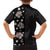 Hawaii Hibiscus and Plumeria Flowers Hawaiian Shirt Tapa Tribal Pattern Half Style Grayscale Mode