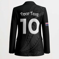 New Zealand Rugby Custom Blazer Sporty Silver Fern Shape with Maori Tattoos - Polynesian Pride