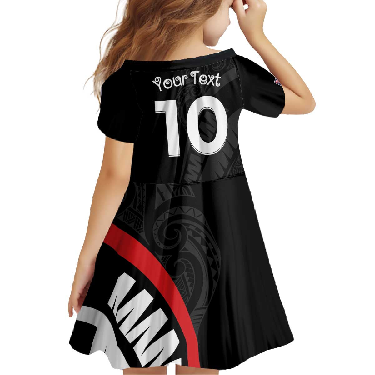 New Zealand Rugby Custom Family Matching Off The Shoulder Long Sleeve Dress and Hawaiian Shirt Sporty Silver Fern Shape with Maori Tattoos LT03 - Polynesian Pride