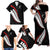 New Zealand Rugby Custom Family Matching Off Shoulder Maxi Dress and Hawaiian Shirt Sporty Silver Fern Shape with Maori Tattoos - Polynesian Pride