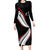 New Zealand Rugby Custom Long Sleeve Bodycon Dress Sporty Silver Fern Shape with Maori Tattoos - Polynesian Pride