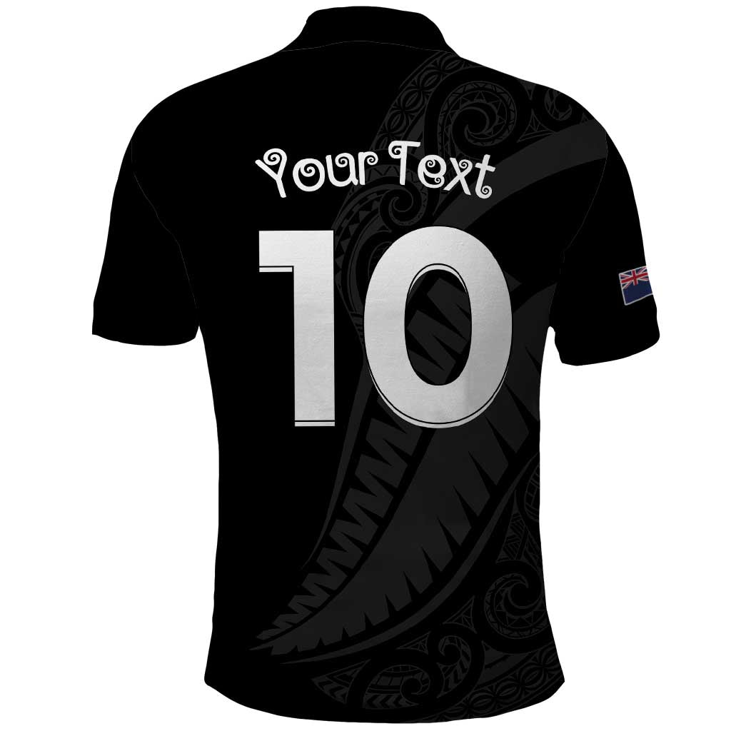New Zealand Rugby Custom Polo Shirt Sporty Silver Fern Shape with Maori Tattoos LT03 - Polynesian Pride