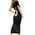 New Zealand Rugby Custom Short Sleeve Bodycon Dress Sporty Silver Fern Shape with Maori Tattoos - Polynesian Pride