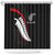 New Zealand Rugby Shower Curtain Sporty Silver Fern Shape with Maori Tattoos - Polynesian Pride