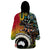 Vanuatu and Australia Together Wearable Blanket Hoodie Kangaroo with Pig Tusk Indigenous Pattern