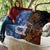 Samoa and Australia Together Quilt Kangaroo and Tribal Hibiscus Aboriginal Pattern