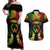 Personalised Pohnpei Independence Day Couples Matching Off Shoulder Maxi Dress and Hawaiian Shirt Polynesian Tattoo and Plumeria Reggae Color