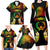 Personalised Pohnpei Independence Day Family Matching Long Sleeve Bodycon Dress and Hawaiian Shirt Polynesian Tattoo and Plumeria Reggae Color