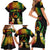 Personalised Pohnpei Independence Day Family Matching Short Sleeve Bodycon Dress and Hawaiian Shirt Polynesian Tattoo and Plumeria Reggae Color