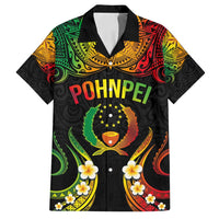 Personalised Pohnpei Independence Day Family Matching Summer Maxi Dress and Hawaiian Shirt Polynesian Tattoo and Plumeria Reggae Color