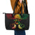 Personalised Pohnpei Independence Day Leather Tote Bag Polynesian Tattoo and Plumeria Reggae Color