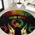 Personalised Pohnpei Independence Day Round Carpet Polynesian Tattoo and Plumeria Reggae Color