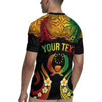 Personalised Pohnpei Independence Day Rugby Jersey Polynesian Tattoo and Plumeria Reggae Color