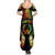 Personalised Pohnpei Independence Day Summer Maxi Dress Polynesian Tattoo and Plumeria Reggae Color