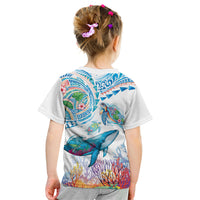 Hawaiian Turtles and Whales Kid T Shirt Polynesian Tropical Tattoo Ocean Style LT03 - Polynesian Pride