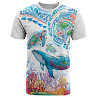Hawaiian Turtles and Whales T Shirt Polynesian Tropical Tattoo Ocean Style LT03 Multicolor - Polynesian Pride