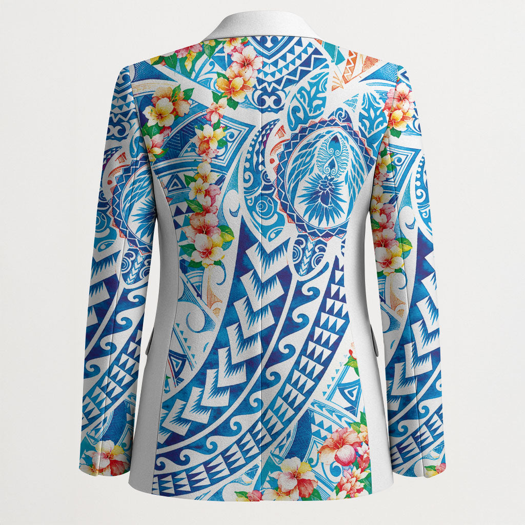 Hawaiian Turtle and Lei Blazer Tribal Kakau and Tropical Plants Human Heart LT03 - Polynesian Pride