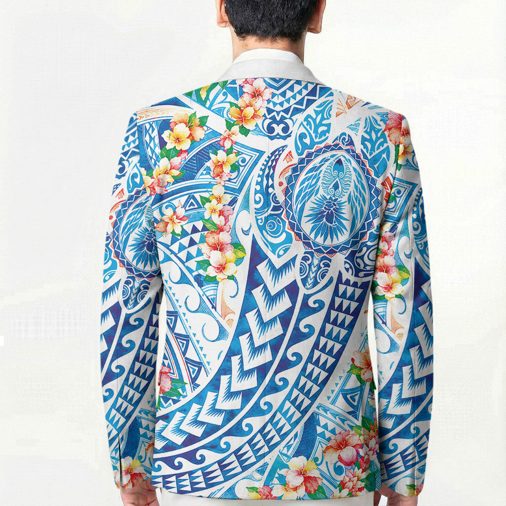 Hawaiian Turtle and Lei Blazer Tribal Kakau and Tropical Plants Human Heart LT03 - Polynesian Pride