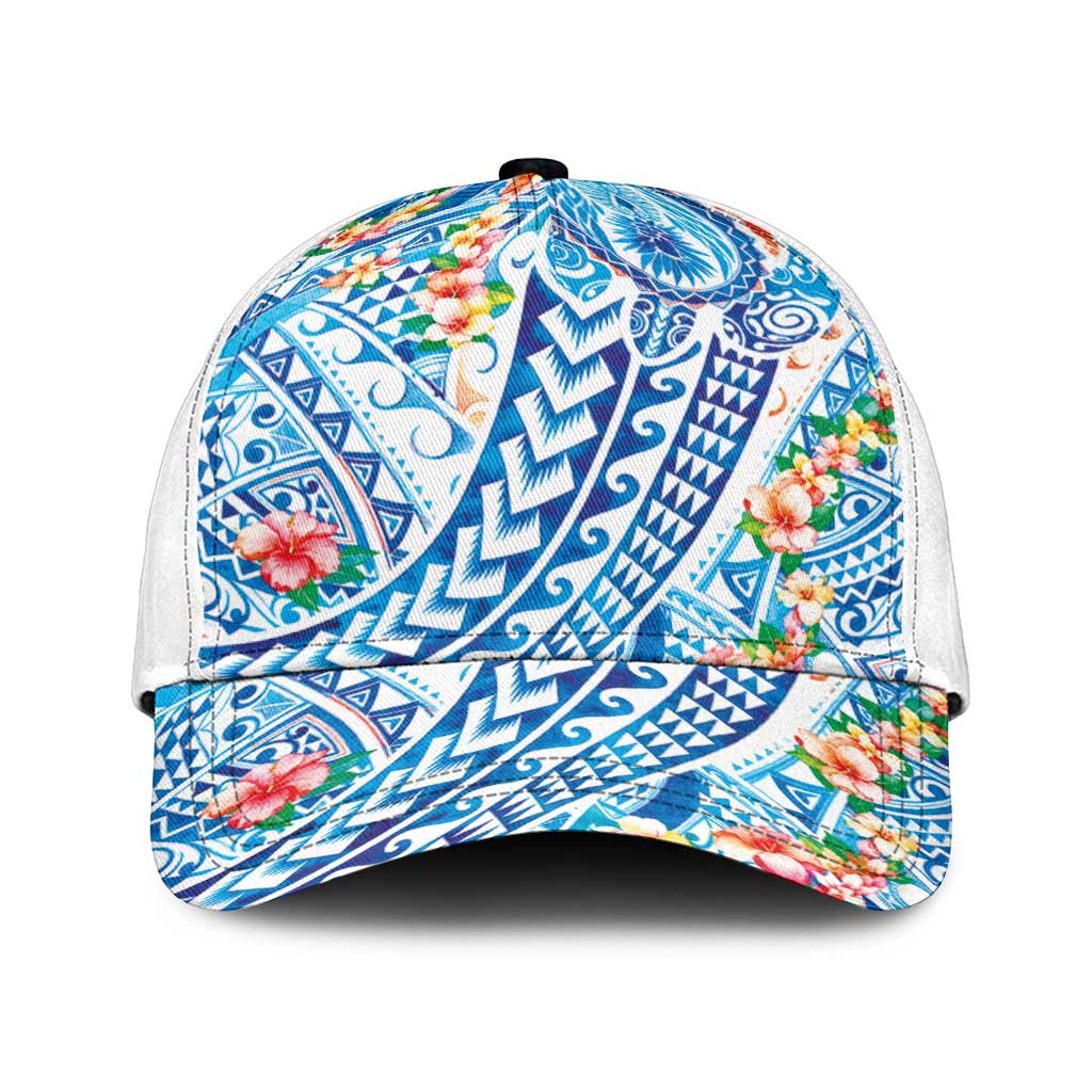 Hawaiian Turtle and Lei Classic Cap Tribal Kakau and Tropical Plants Watercolor Style LT03 Universal Fit Multicolor - Polynesian Pride