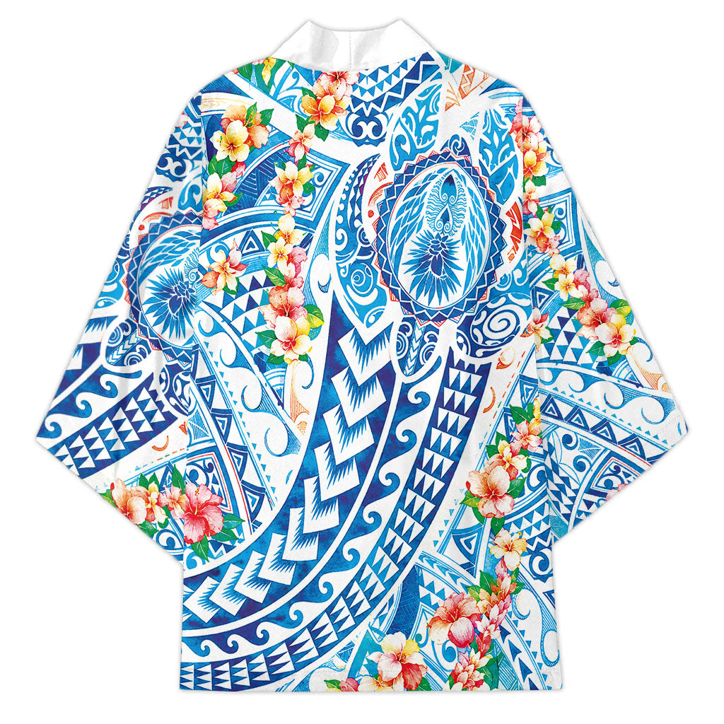 Hawaiian Turtle and Lei Kimono Tribal Kakau and Tropical Plants Human Heart LT03 - Polynesian Pride
