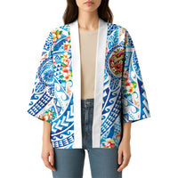 Hawaiian Turtle and Lei Kimono Tribal Kakau and Tropical Plants Human Heart LT03 - Polynesian Pride