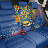 Hawaii Ocean Back Car Seat Cover Pineapple Turtle and Mango Reef Triggerfish and Kakau Tattoo LT03 - Polynesian Pride
