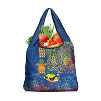 Hawaii Ocean Grocery Bag Pineapple Turtle and Mango Reef Triggerfish and Kakau Tattoo LT03 1-pack One Size Multicolor - Polynesian Pride