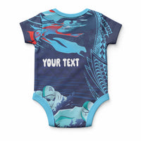 Personalized Hawaii Swimming Baby Onesie Tribal Sporty Style