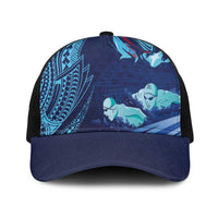 Hawaii Swimming Baseball Net Cap Tribal Sporty Style LT03 One Size Black Multicolor - Polynesian Pride