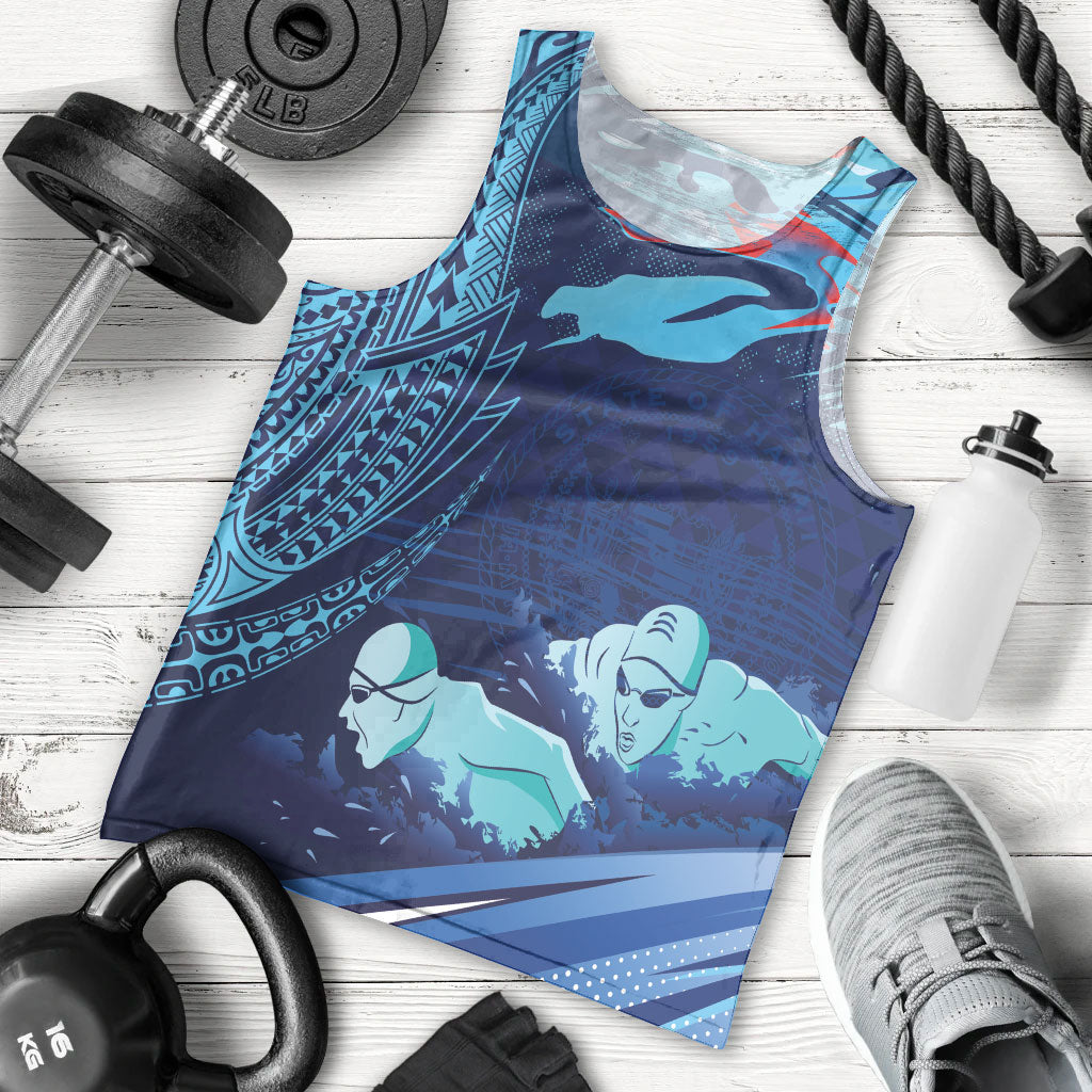 Personalized Hawaii Swimming Men Tank Top Tribal Sporty Style LT03 - Polynesian Pride