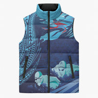 Personalized Hawaii Swimming Sleeveless Puffer Jacket Tribal Sporty Style LT03 Unisex Multicolor - Polynesian Pride