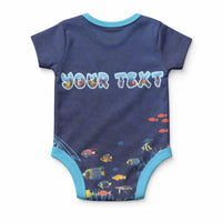 Personalized Hawaii Diving Baby Onesie Tribal Pattern with Ocean Floor