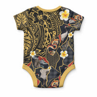 Hawaiian and Japanese Baby Onesie Polynesian Tattoo with Japanese Culture Kintsugi Style