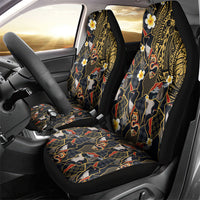 Hawaiian and Japanese Car Seat Cover Polynesian Tattoo with Japanese Culture Kintsugi Style LT03 - Polynesian Pride