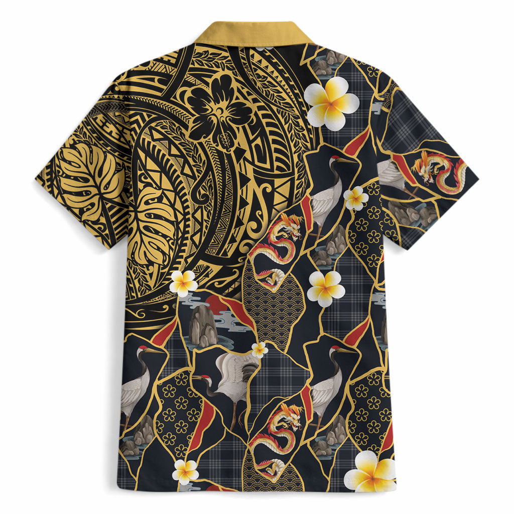 Hawaiian and Japanese Hawaiian Shirt Polynesian Tattoo with Japanese Culture Kintsugi Style LT03 - Polynesian Pride