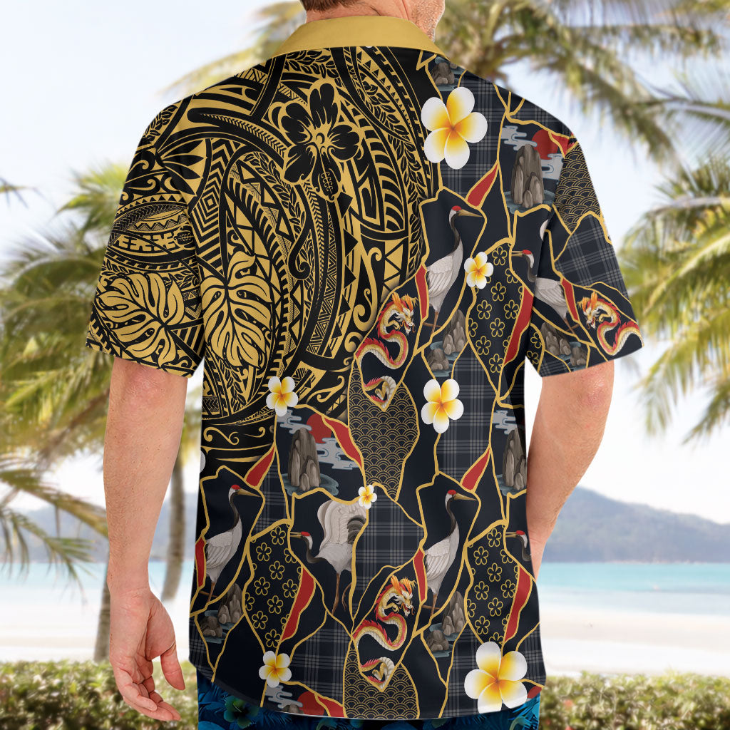 Hawaiian and Japanese Hawaiian Shirt Polynesian Tattoo with Japanese Culture Kintsugi Style LT03 - Polynesian Pride