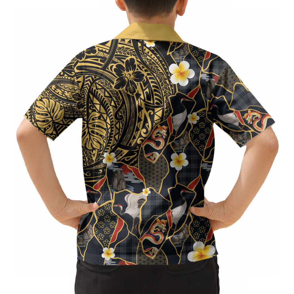 Hawaiian and Japanese Hawaiian Shirt Polynesian Tattoo with Japanese Culture Kintsugi Style LT03 - Polynesian Pride