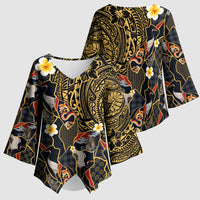 Hawaiian and Japanese Kimono Sleeve Blouse Polynesian Tattoo with Japanese Culture Kintsugi Style LT03 - Polynesian Pride