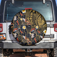 Hawaiian and Japanese Spare Tire Cover Polynesian Tattoo with Japanese Culture Kintsugi Style LT03 Multicolor - Polynesian Pride