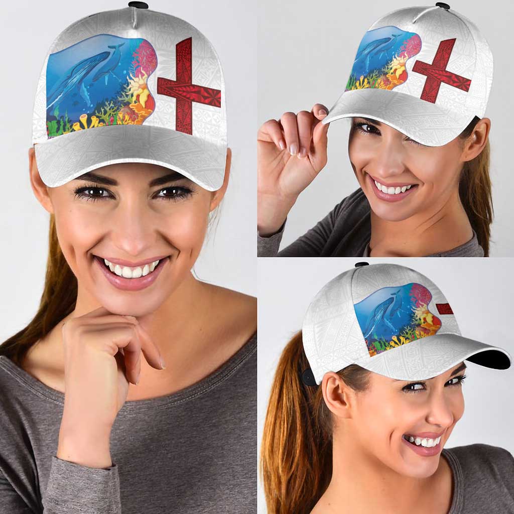 Tonga Swimming with Whales Classic Cap Ngatu Pattern LT03 - Polynesian Pride