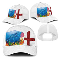 Tonga Swimming with Whales Mesh Trucker Cap Ngatu Pattern LT03 - Polynesian Pride