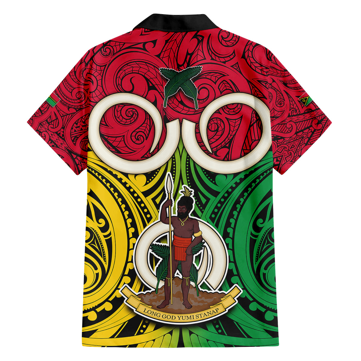 Vanuatu Family Matching Off Shoulder Long Sleeve Dress and Hawaiian Shirt Pig Tusk Mix Maori Pattern and Namele Leaf LT03 - Polynesian Pride