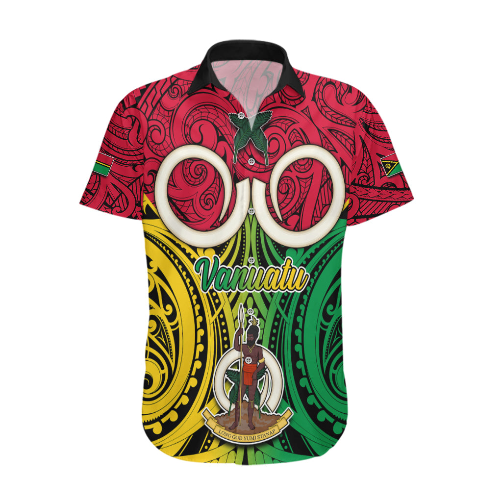 Vanuatu Hawaiian Shirt Pig Tusk Mix Maori Pattern and Namele Leaf LT03 Red - Polynesian Pride