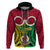 Vanuatu Hoodie Pig Tusk Mix Maori Pattern and Namele Leaf LT03 Red - Polynesian Pride