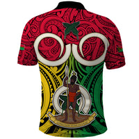 Vanuatu Polo Shirt Pig Tusk Mix Maori Pattern and Namele Leaf LT03 - Polynesian Pride
