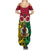 Vanuatu Summer Maxi Dress Pig Tusk Mix Maori Pattern and Namele Leaf LT03 - Polynesian Pride